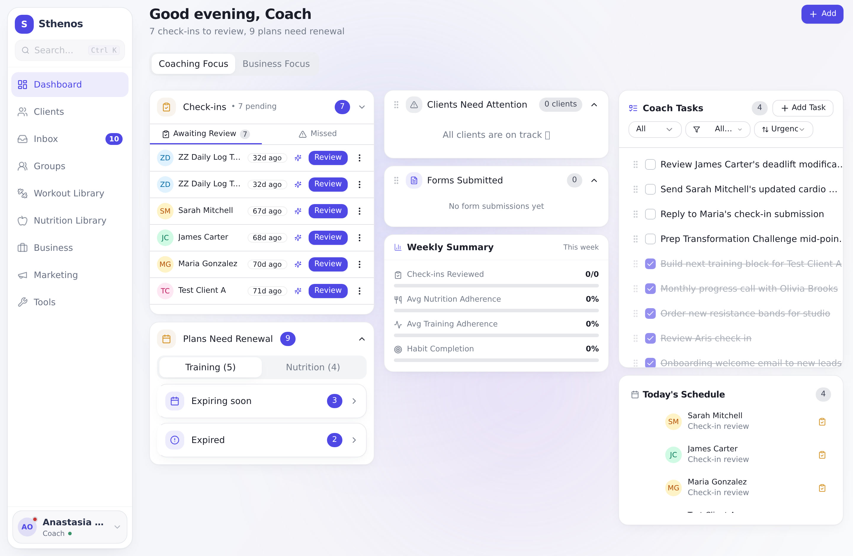 Το πραγματικό dashboard του Sthenos
